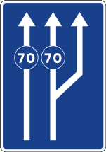 Carriles reservados para tráfico en función de la velocidad señalizada S-50c