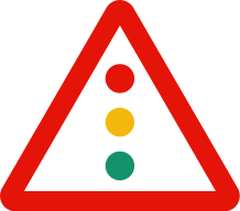 Señal P3 peligro semáforos