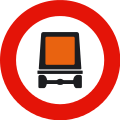 Señal R108 prohibido materias peligrosas señal reglamentación