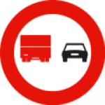 Señal R306 Adelantamiento prohibido camiones