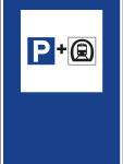S125 Señal indicación. Estacionamiento para usuarios del ferrocarril inferior