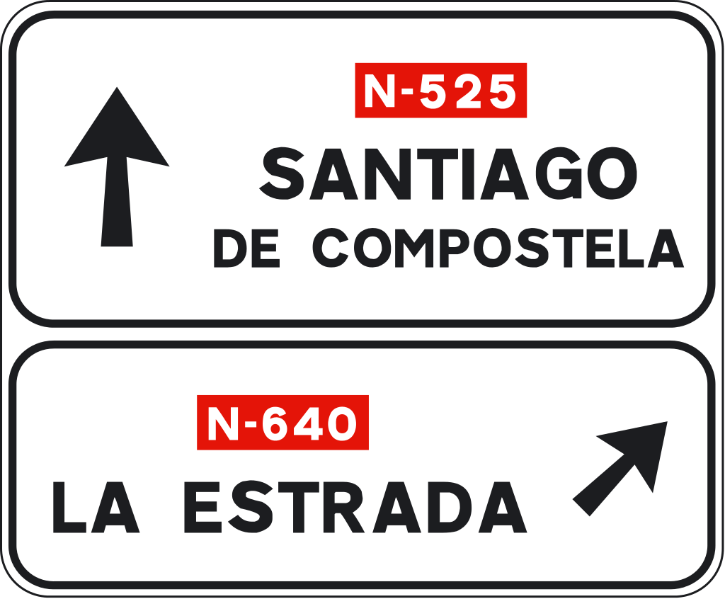  S220 señal Preseñalización de direcciones hacia una carretera convencional