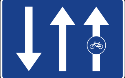 S64 Carril bici o vía ciclista adosada a la calzada señal indicación