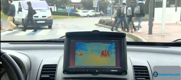 Cámara de infrarrojos para detectar peatones, video
