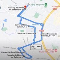 Recorrido de examen de conducir 3 en Lleida examen-zona1-ronda-mariola-zona1-
