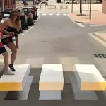 Paso de peatones con ilusion optica