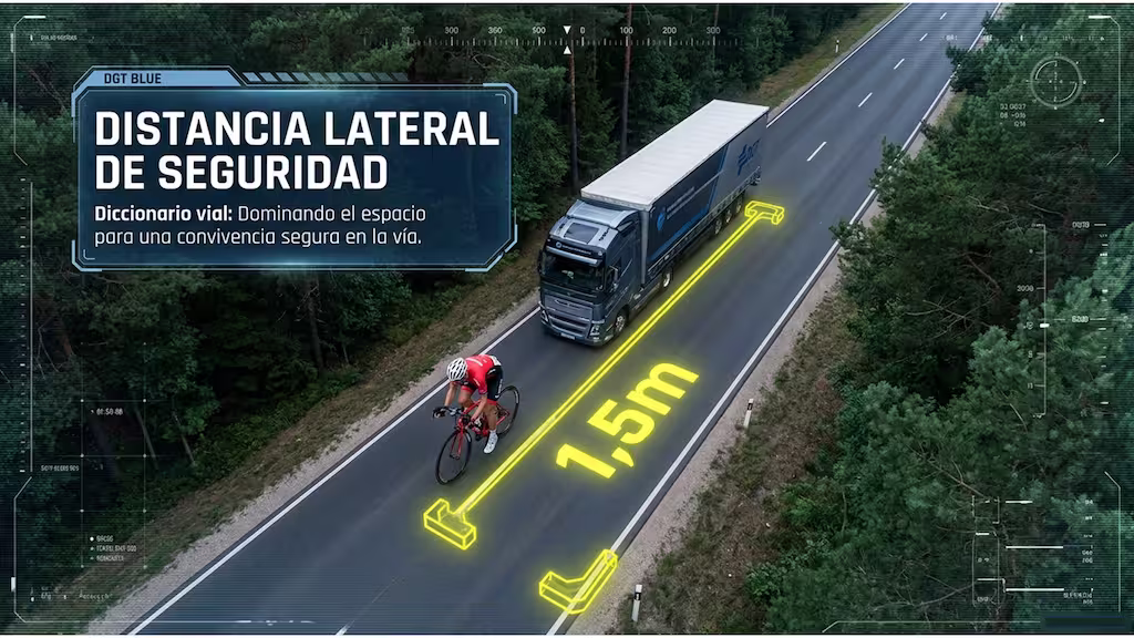 destacada distancia lateral de seguridad