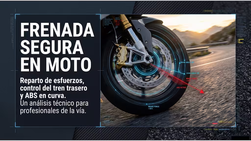 destacada frenada segura en moto