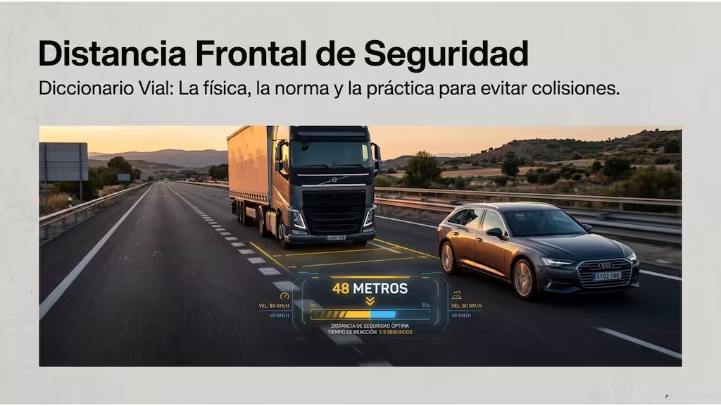 destacada distancia frontal de seguridad