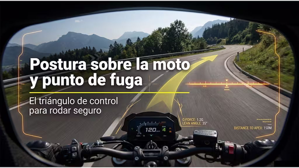destacada postura en la motocicleta